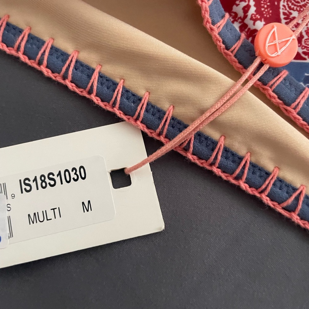MINKPINK Patchwork Bikini in Red, Blue, and Cream - Picture 2 of 3